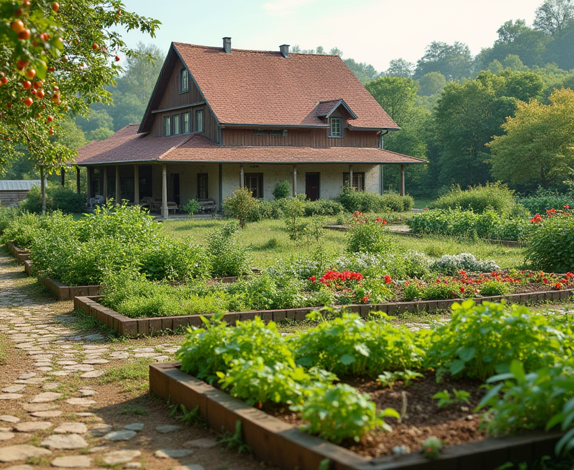a_well-landscaped_farmhouse_with_an_organic_vegetable_garden_surrounded_by_flowering_trees_and_walk_oh26xwc41va2bcwluggv_1